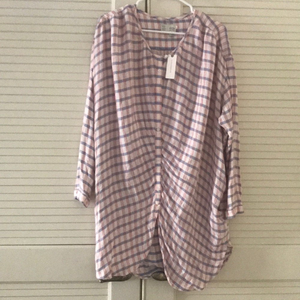 NEW Anthropologie Button Shirt Tunic XS